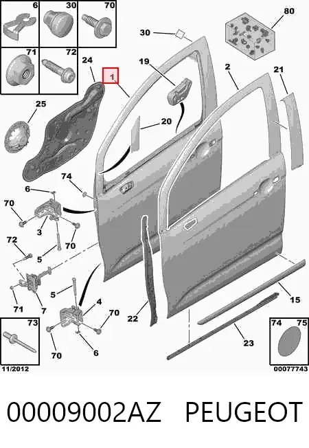 Дверь передняя левая Citroen C3 II