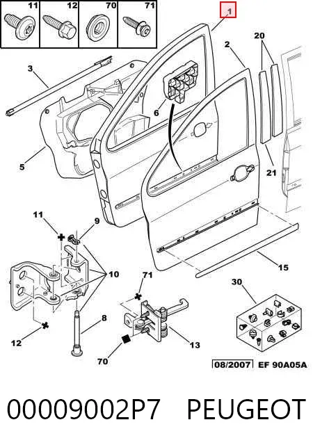 Дверь передняя левая Peugeot 307 SW