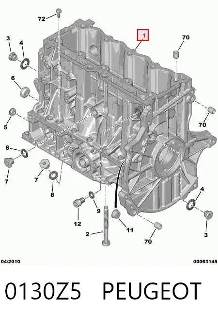 Блок цилиндров двигателя 0130Z5 Peugeot/Citroen