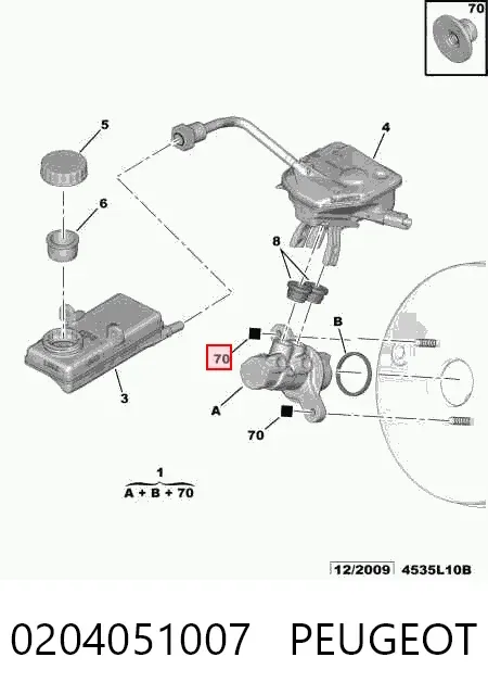 Главный тормозной цилиндр 0204051007 Peugeot/Citroen