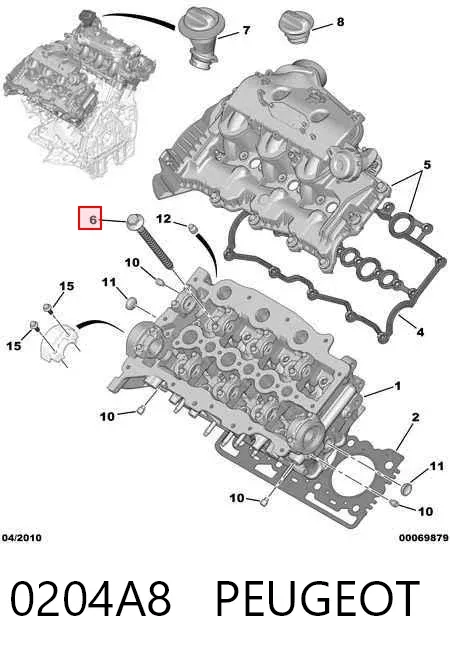 Болт ГБЦ 0204A8 Peugeot/Citroen