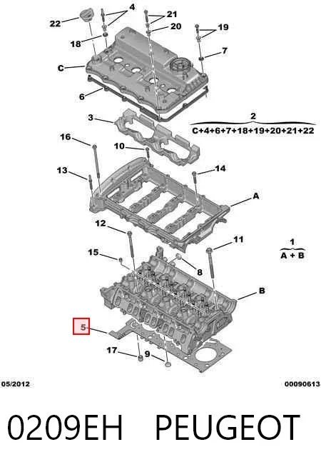 Прокладка ГБЦ 0209EH Peugeot/Citroen