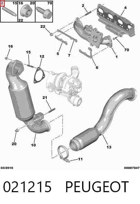 Шпилька выпускного коллектора 021215 Peugeot/Citroen