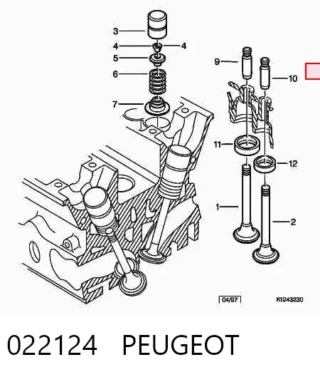 Направляющая клапана впускного 022124 Peugeot/Citroen