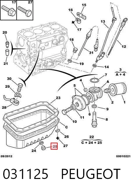 Пробка поддона двигателя 031125 Peugeot/Citroen