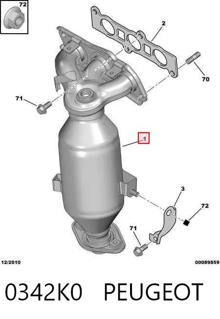Катализатор 0342K0 Peugeot/Citroen