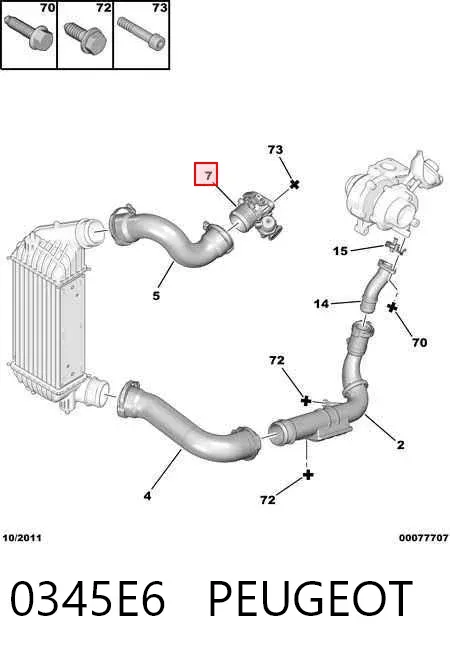 Дроссельная заслонка 0345E6 Peugeot/Citroen