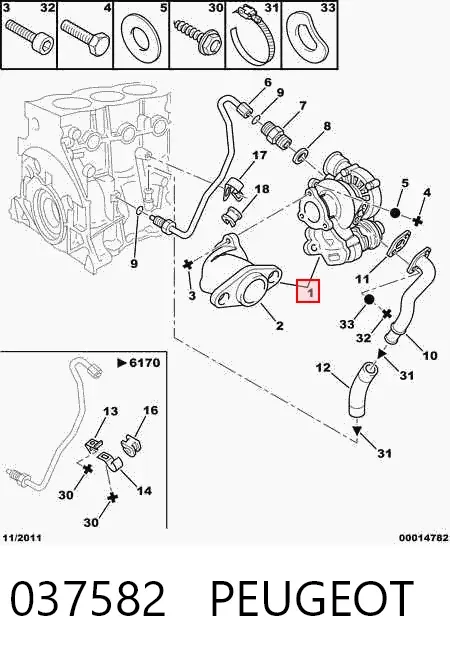 Турбина 037582 Peugeot/Citroen