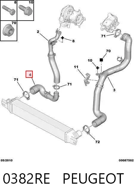 Патрубок интеркулера 0382RE Peugeot/Citroen
