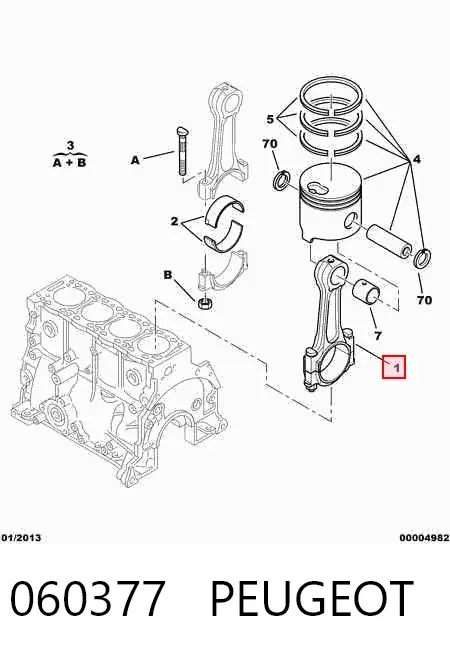 Шатун поршня двигателя 060377 Peugeot/Citroen