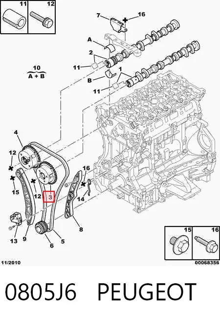 Шестерня распредвала 0805J6 Peugeot/Citroen