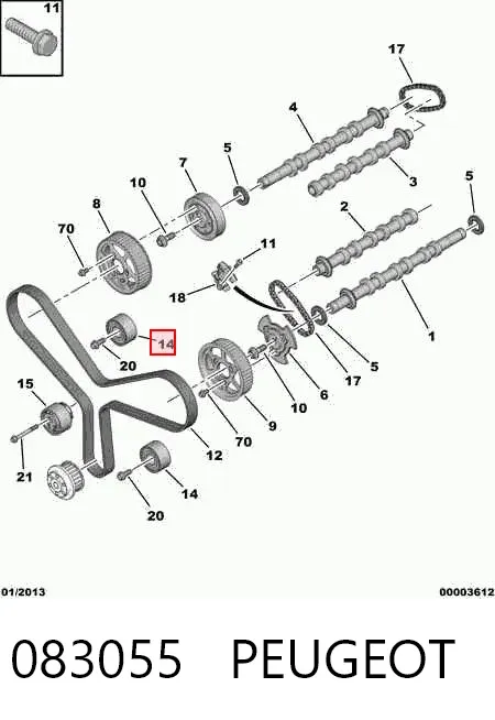 Паразитный ролик ГРМ 083055 Peugeot/Citroen