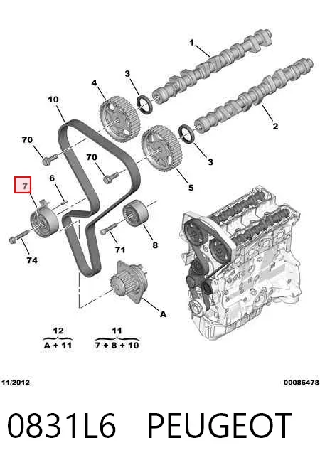 Комплект ГРМ 0831L6 Peugeot/Citroen