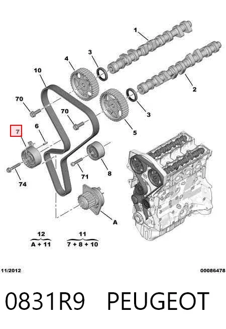 Комплект ГРМ 0831R9 Peugeot/Citroen