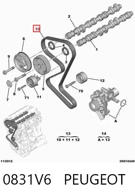 Комплект ГРМ 0831V6 Peugeot/Citroen