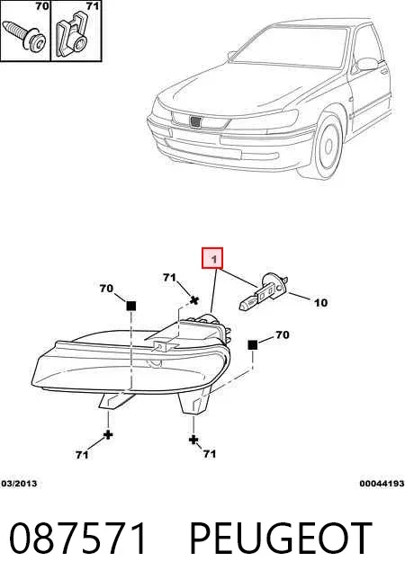 Фара противотуманная правая 087571 Peugeot/Citroen