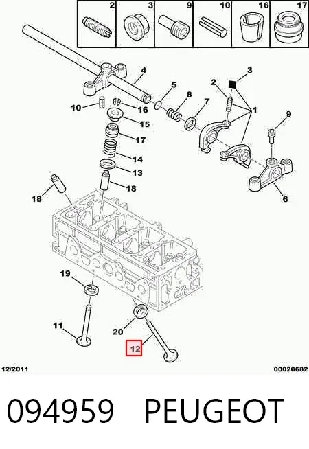 Выпускной клапан 094959 Peugeot/Citroen
