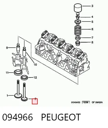 Выпускной клапан 094966 Peugeot/Citroen