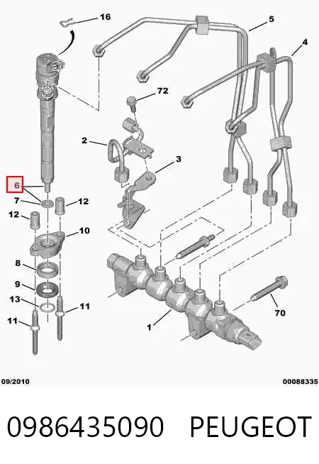 Топливные форсунки 0986435090 Peugeot/Citroen