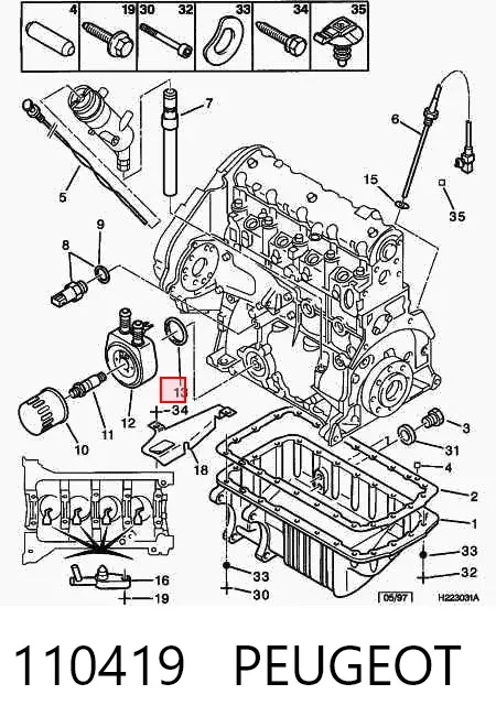 Прокладка радиатора масляного 110419 Peugeot/Citroen
