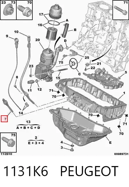 Датчик уровня масла 1131K6 Peugeot/Citroen