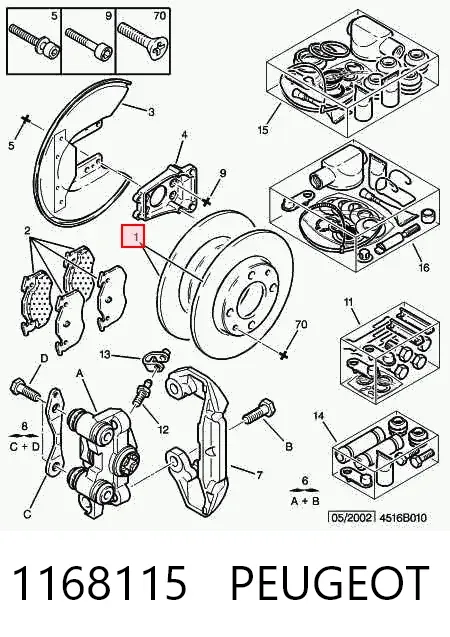 Тормозные диски 1168115 Peugeot/Citroen