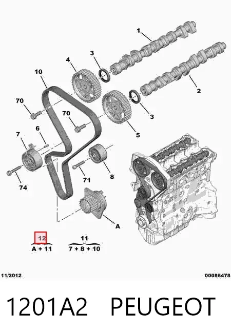 Помпа 1201A2 Peugeot/Citroen