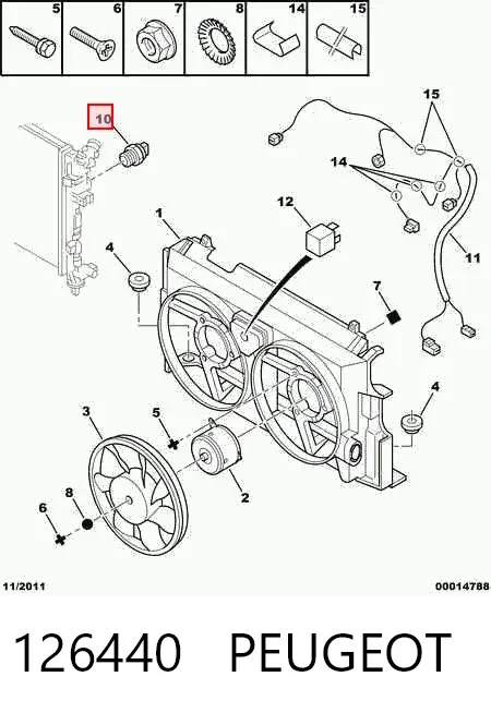 Датчик включения вентилятора 126440 Peugeot/Citroen