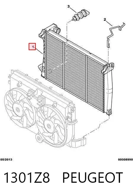 Радиатор 1301Z8 Peugeot/Citroen
