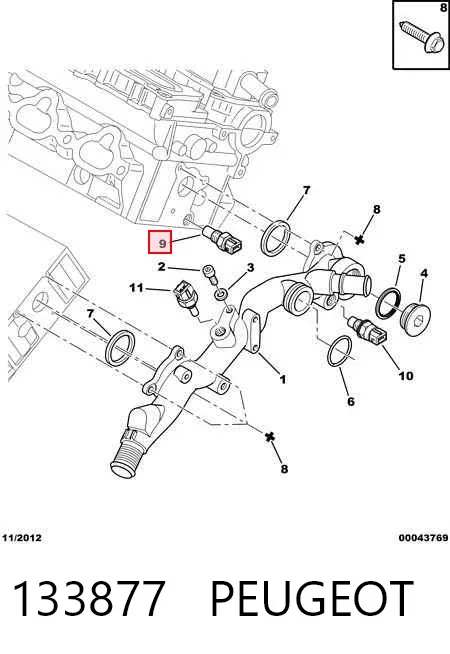Датчик температуры охлаждающей жидкости 133877 Peugeot/Citroen