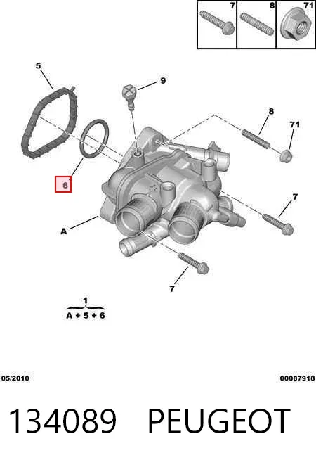 Прокладка корпуса термостата 134089 Peugeot/Citroen