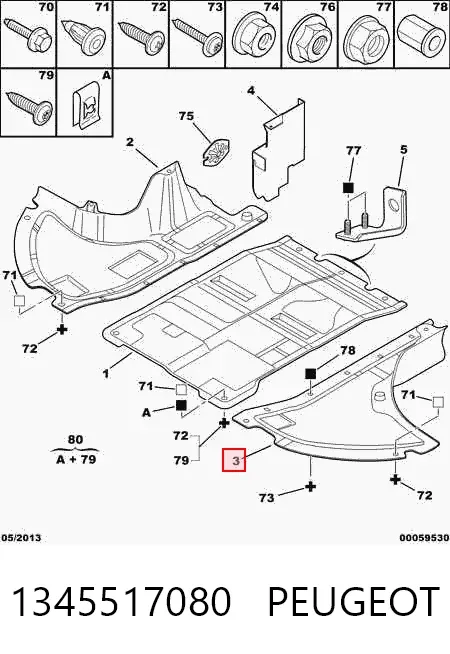 Защита двигателя левая 1345517080 Peugeot/Citroen