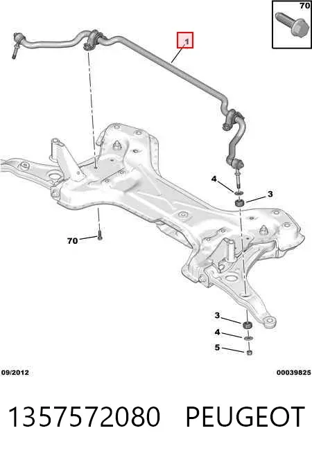 Передний стабилизатор 1357572080 Peugeot/Citroen