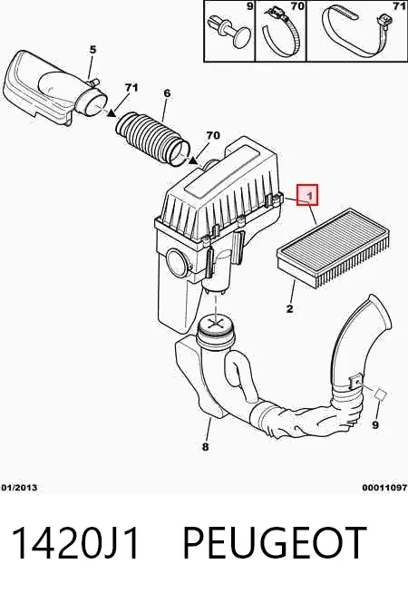 Корпус фильтра 1420J1 Peugeot/Citroen