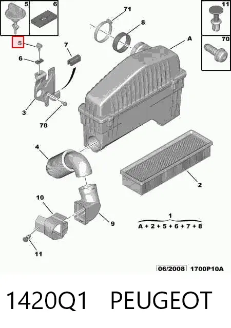 Корпус фильтра 1420Q1 Peugeot/Citroen