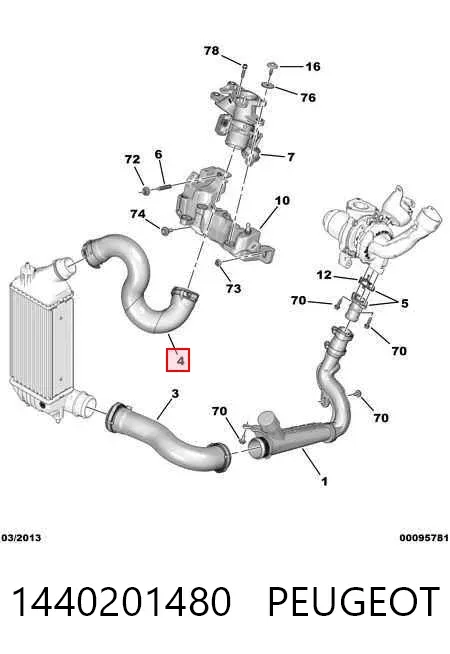 Патрубок интеркулера 1440201480 Peugeot/Citroen