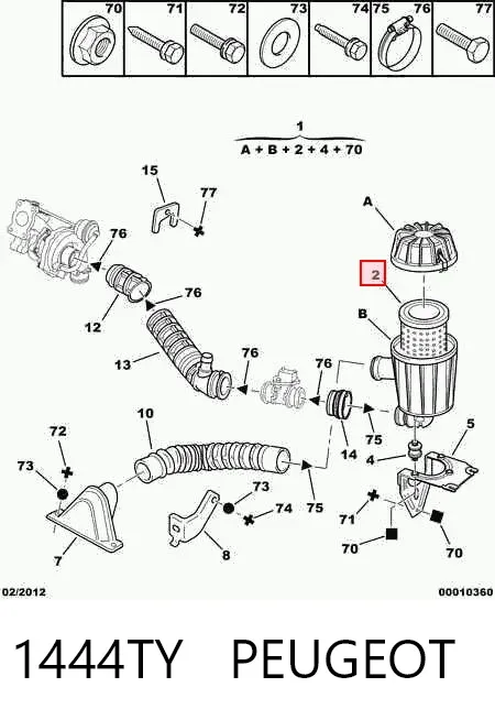 Воздушный фильтр 1444TY Peugeot/Citroen