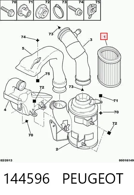 Воздушный фильтр 144596 Peugeot/Citroen