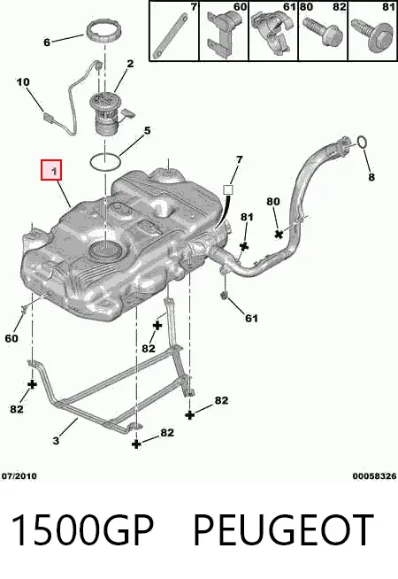 Бензобак 1500GP Peugeot/Citroen