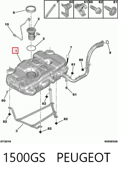 Бензобак 1500GS Peugeot/Citroen