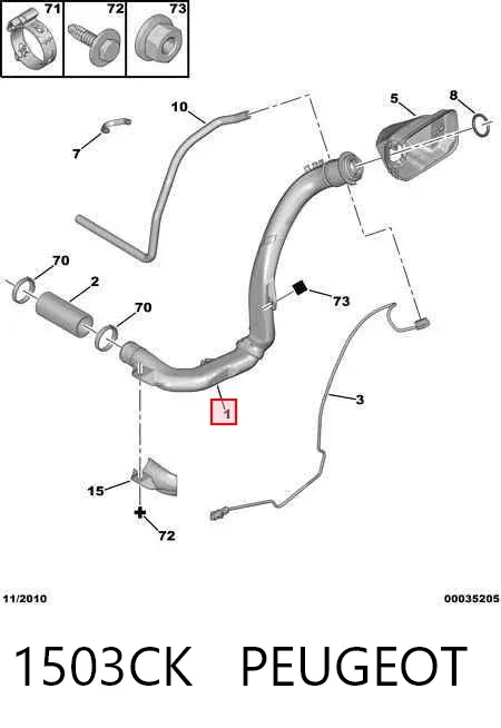 Горловина топливного бака 1503CK Peugeot/Citroen