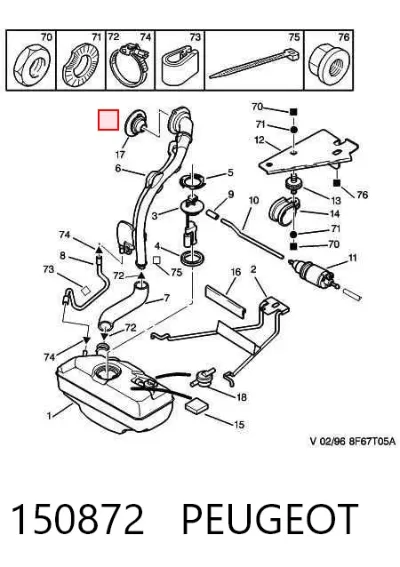 Крышка (пробка) бензобака PEUGEOT 150872