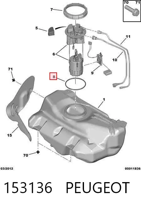 Прокладка топливного насоса 153136 Peugeot/Citroen