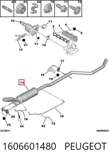 Сажевый фильтр 1606601480 Peugeot/Citroen