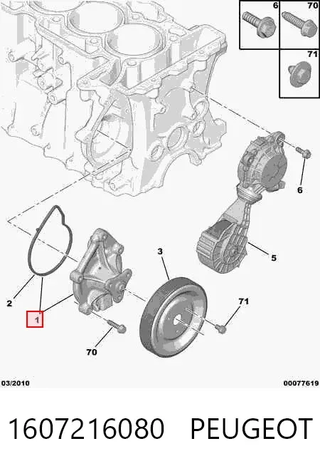 Помпа 1607216080 Peugeot/Citroen