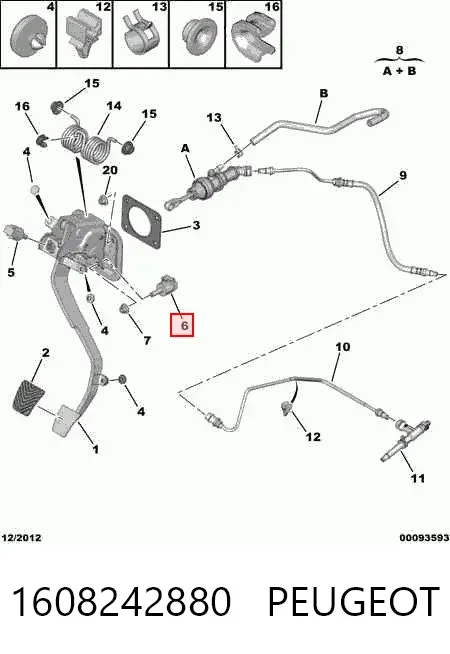 Датчик включения сцепления 1608242880 Peugeot/Citroen