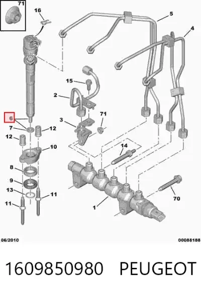 Форсунка впрыска топлива PEUGEOT 1609850980