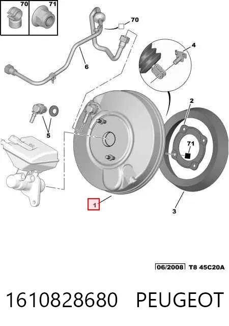 Усилитель тормозов 1610828680 Peugeot/Citroen