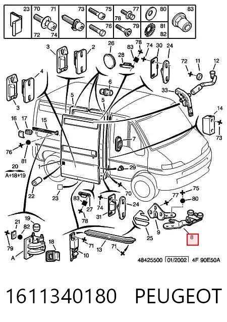 Ролик двери боковой (сдвижной) правый нижний 1611340180 Peugeot/Citroen
