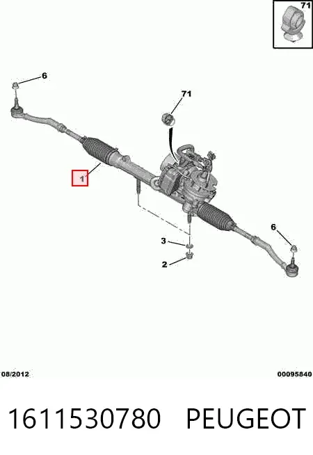 Рулевая рейка 1611530780 Peugeot/Citroen